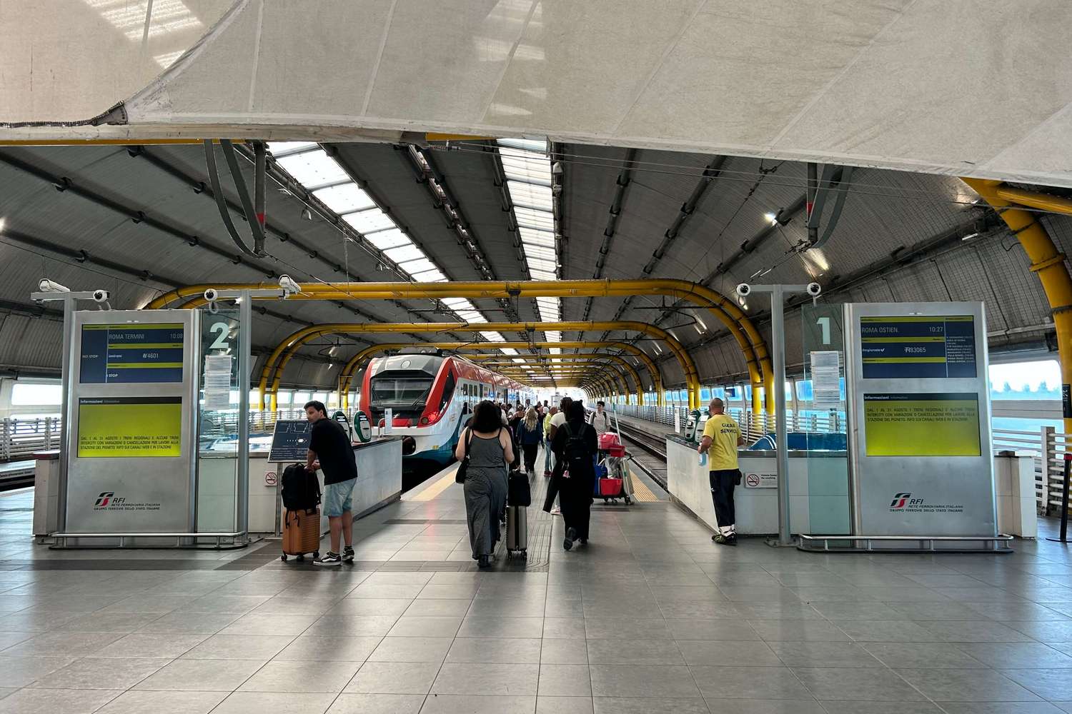 Rome Fiumicino train station entrance to platforms